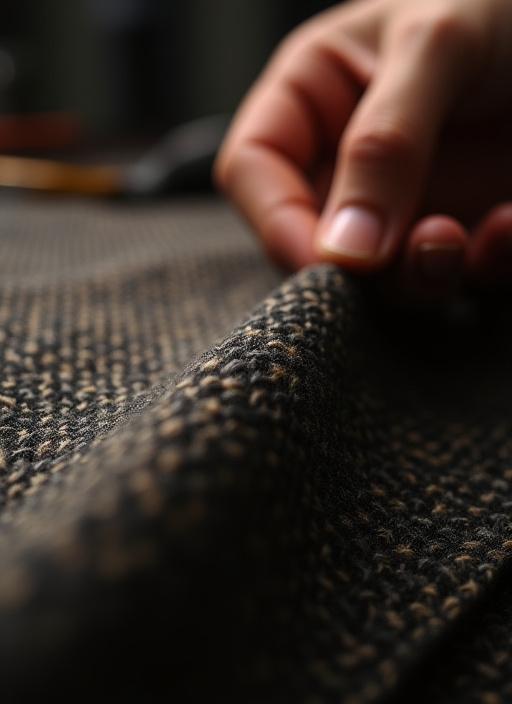 高級スーツ生地のクローズアップ