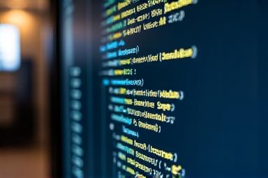 Codice software su monitor